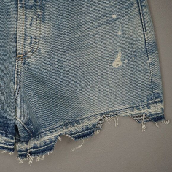 New AG Alexxis High Rise Wedgie Distressed Cut Off Denim Shorts size 25 - Picture 6 of 14